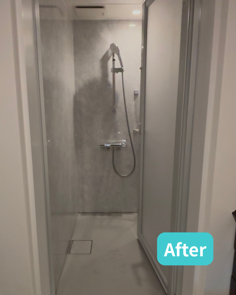 お風呂リフォーム施工後。シャワーユニットへ