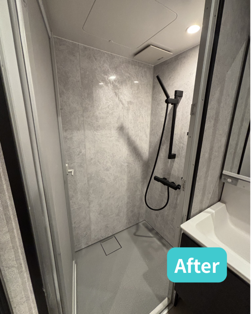 お風呂リフォーム施工後。シャワーユニットへ